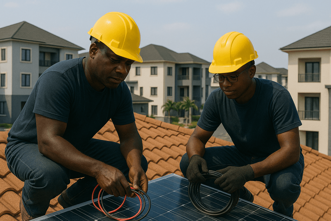 Solar panels on a house roof